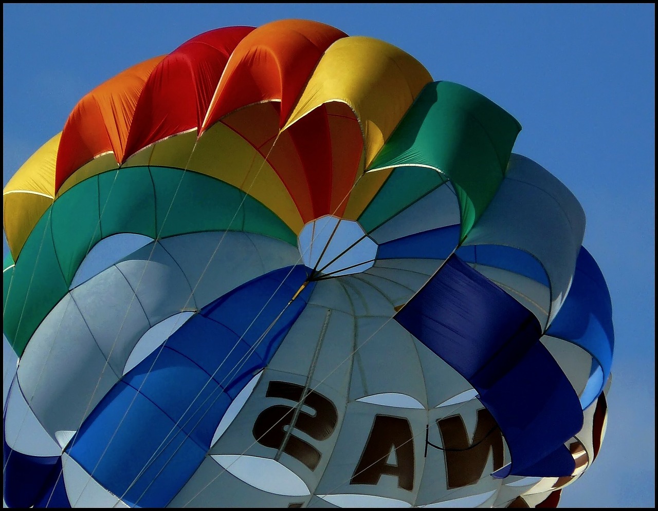 Colorful close up of parachuete.
