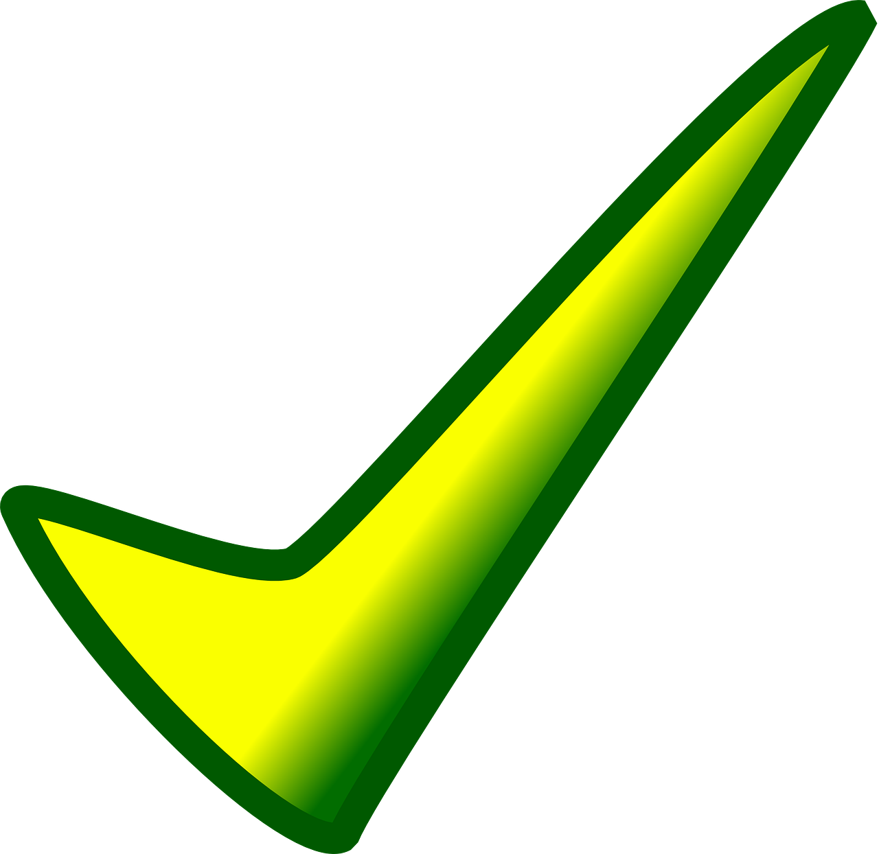Affirmative Action Checkmark in yellow and green.
