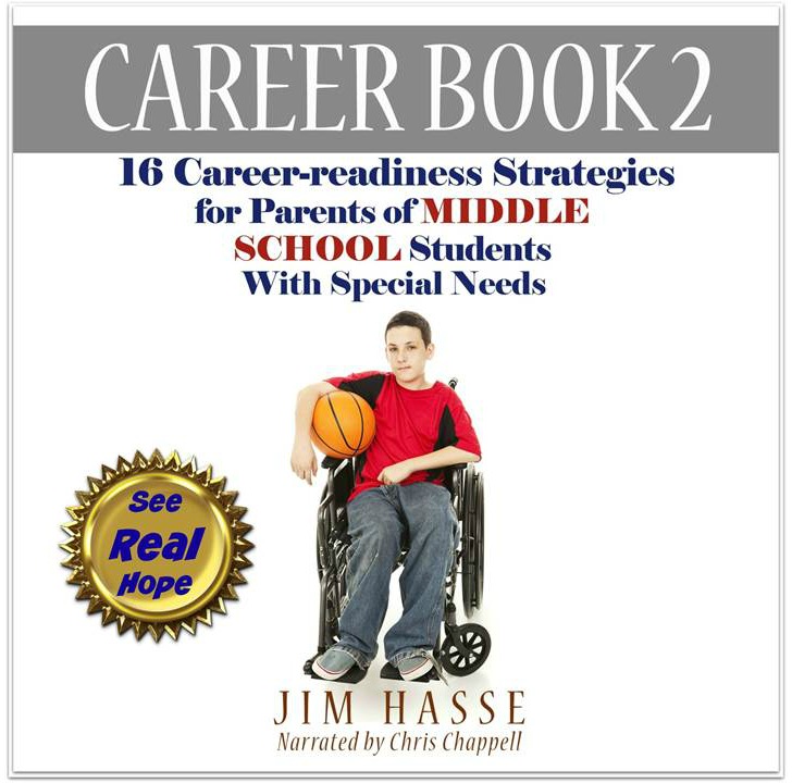 Cover of Career Book 2 showing middle school student in wheel chair holding a basketball.
