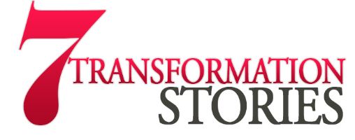 Logo for the words, "7 Transformation Stoies" which appears on each Little Book cover.