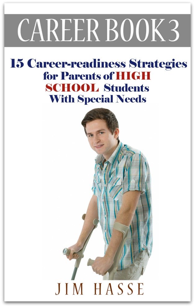 Cover of Career Book 3 showing high school boy standing with the aid of Canadian crutches.