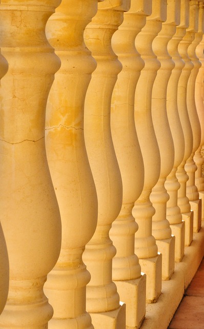 Series of columns, symbolizing developmental milestones.