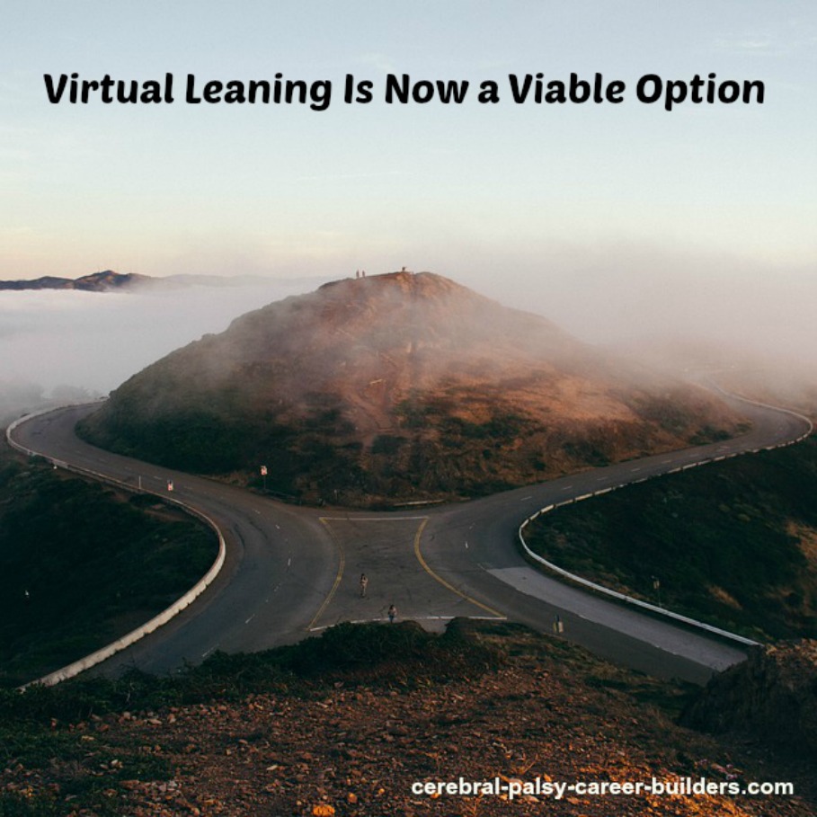 Fork in a four-lane highway, signifying online degrees are an option: "Virtual Learning Is a Viable Option."